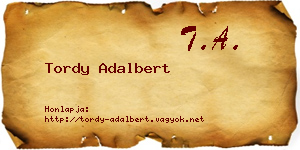 Tordy Adalbert névjegykártya